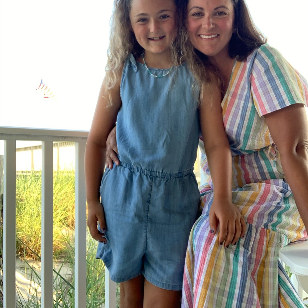 Chambray Denim Girls Romper
